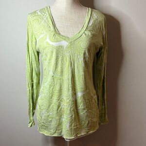 Lime Paisley Long Sleeve Top